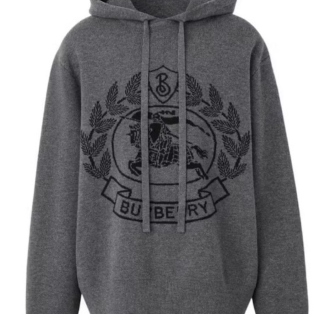 Burberry Charcoal Gray Logo Hoodie